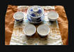 景德鎮青花茶司令烏龍茶蓋碗杯套裝